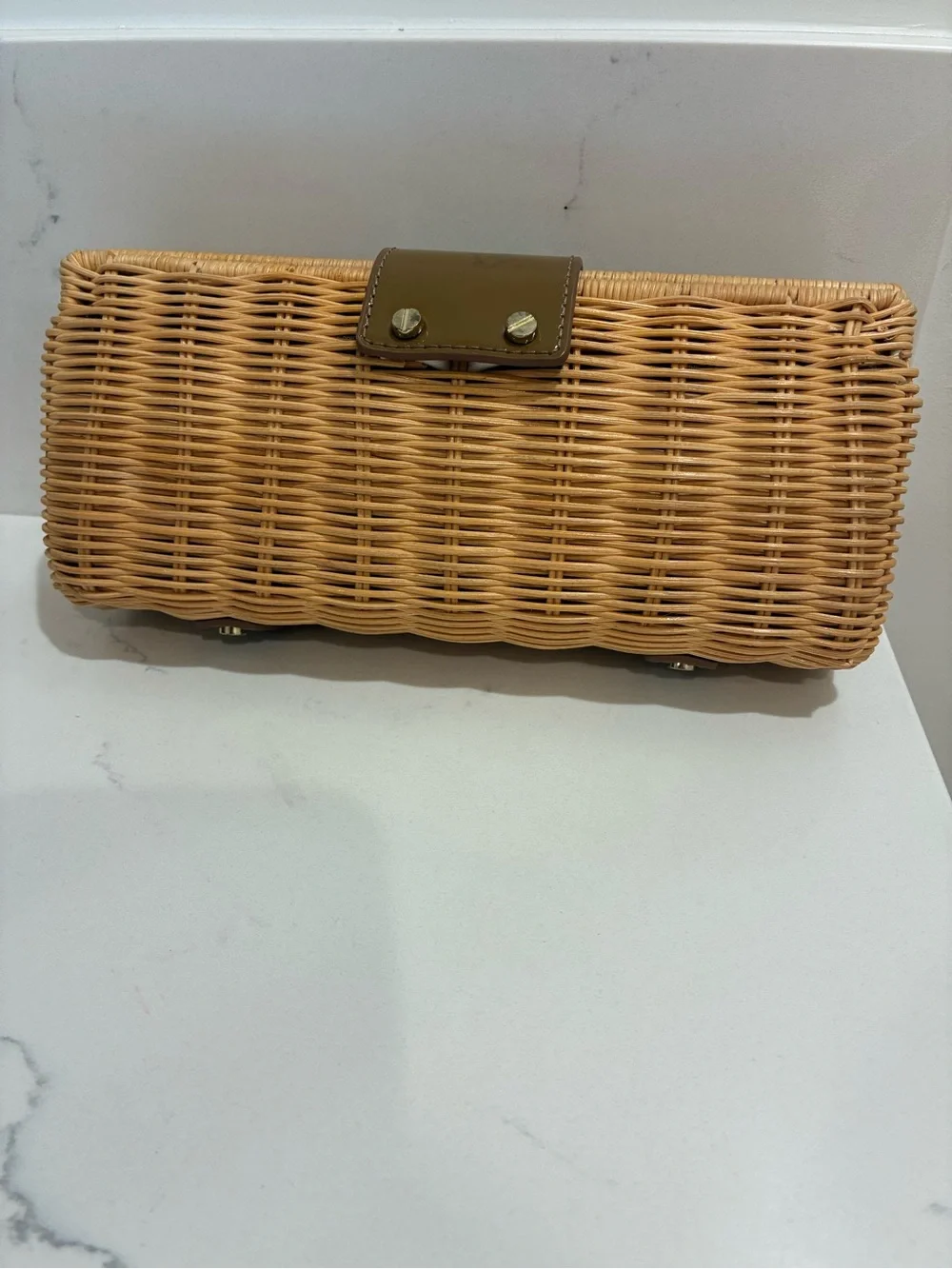 Vintage J.Crew Havana Wicker Clutch